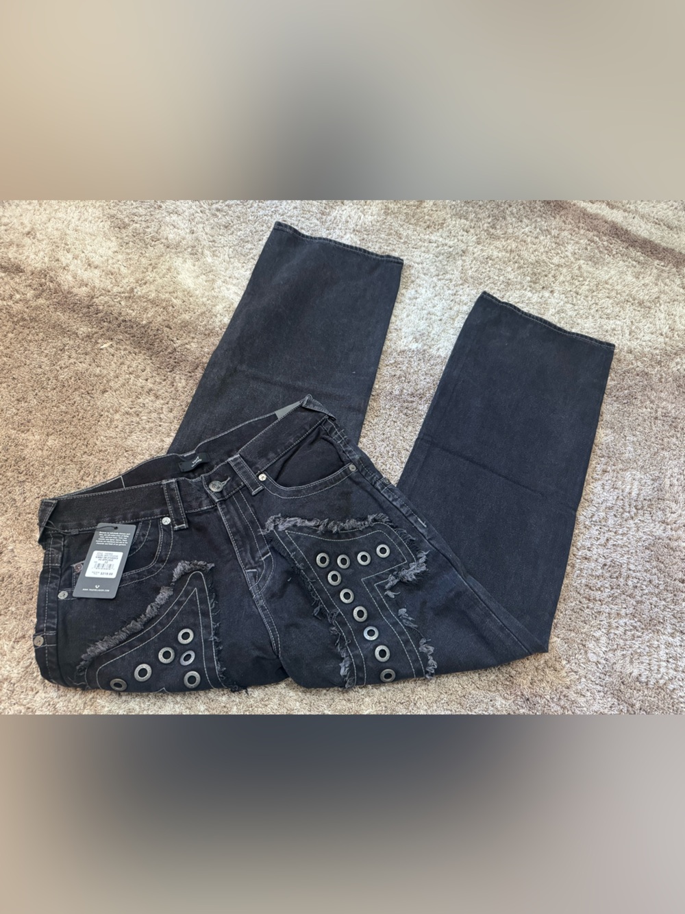 True religion Vinny Studded Horseshoe Applique Ultra Baggy Jean